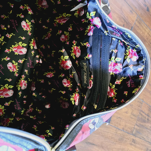 Betsey Johnson French Bulldog Weekender Duffel Travel Zip Carry-on Nylon Bag - Picture 12 of 15